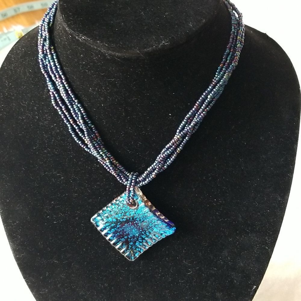 ❤ Blue Acrylic necklace